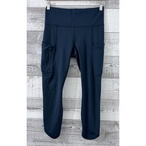 Athleta Athletic Leggings Women’s S Cropped Blue Pockets Yoga
